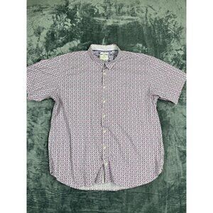 Con.Struct 5XL Button-Down Shirt Stretch Short Sleeve Multicolor Floral Print